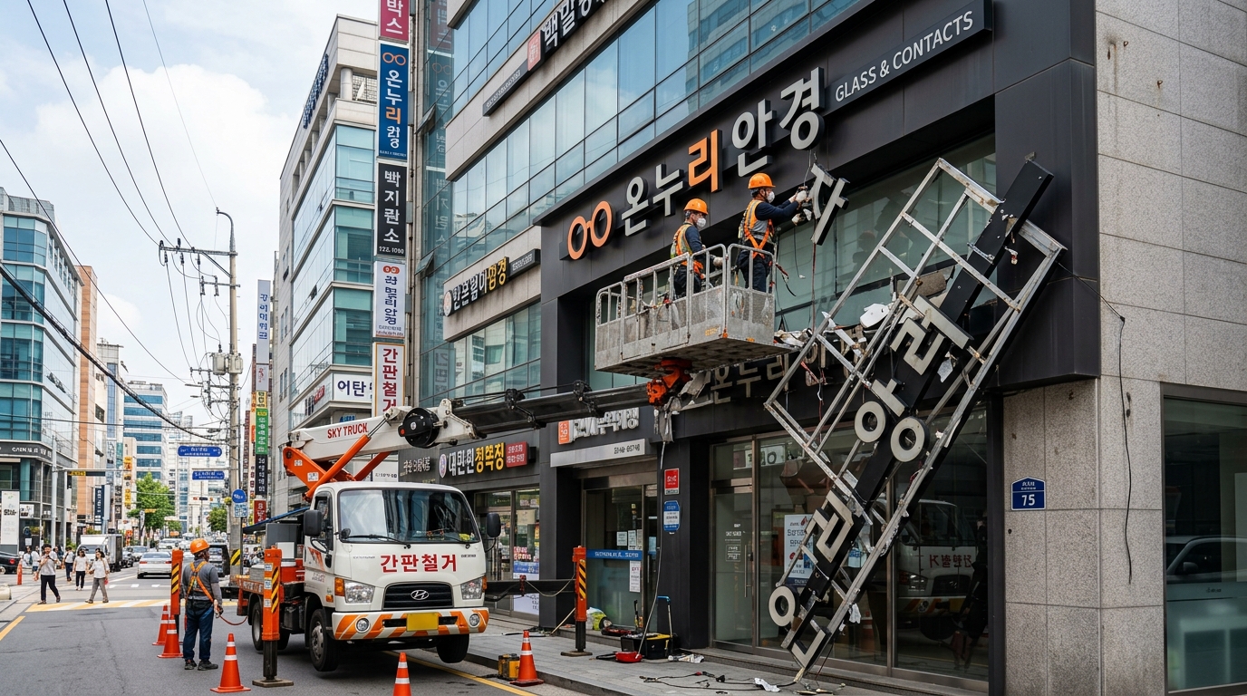돌출·플랙스 간판 철거 비용 및 옥외광고물 폐기 인허가 가이드